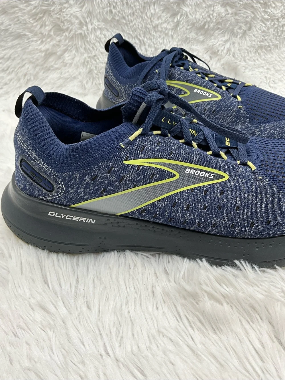 Brooks Glycerin Sneakers Size 11 Blue Navy Yellow Stealthfit 20 Running Shoe